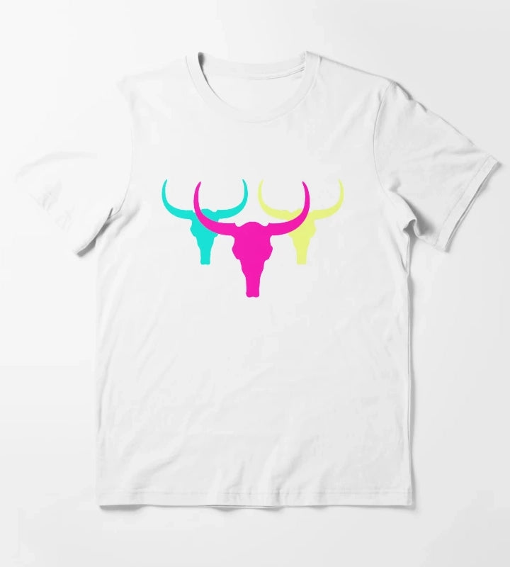 Neon Rancho Pattern T-Shirt White