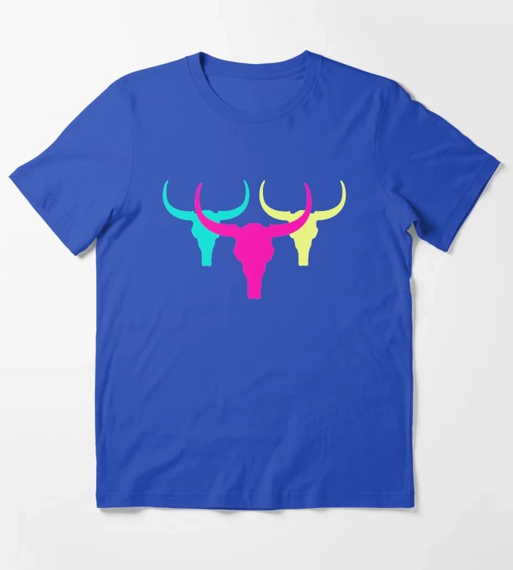 Neon Rancho Pattern T-Shirt Blue