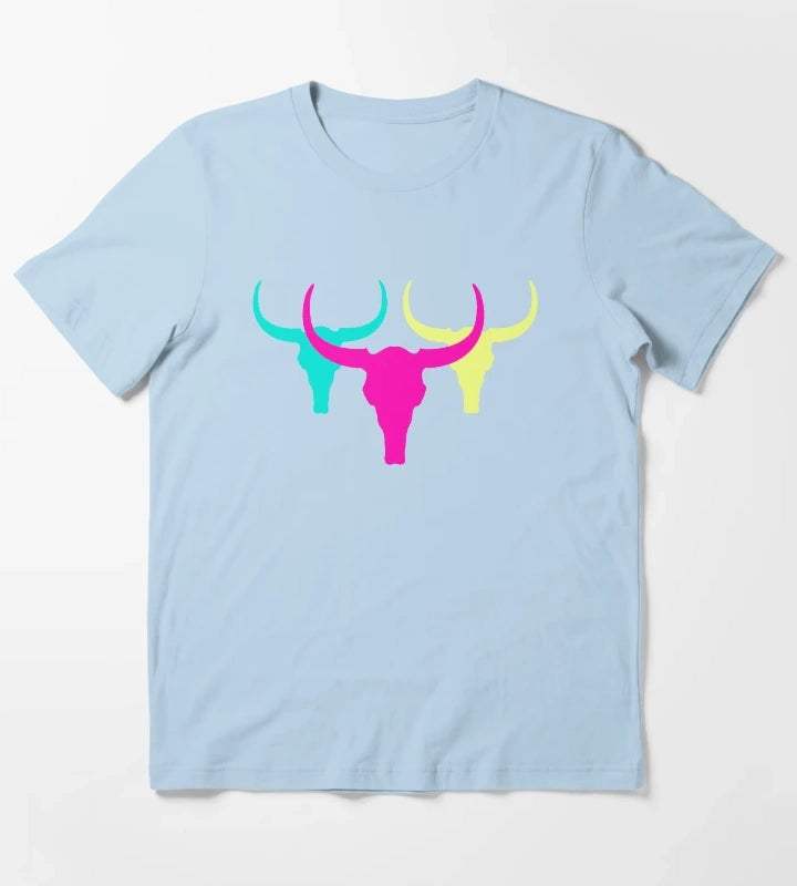 Neon Rancho Pattern T-Shirt Sky Blue