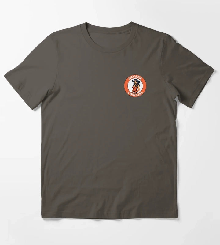 Nevada Cowgirl transparent logo design T-Shirt Dark Grey