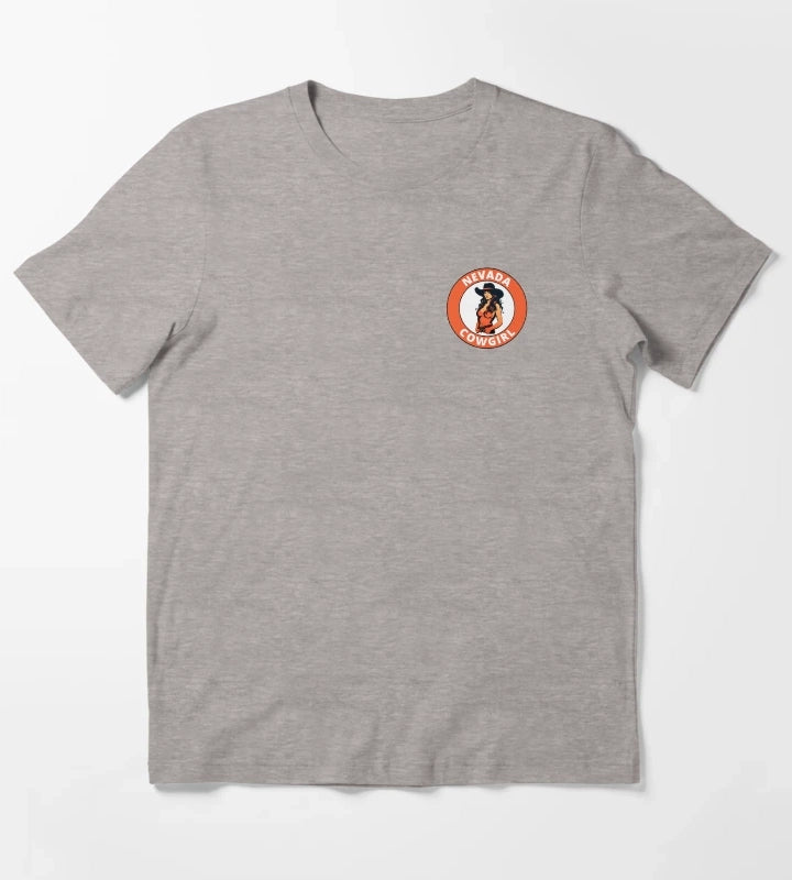 Nevada Cowgirl transparent logo design T-Shirt Heather Grey