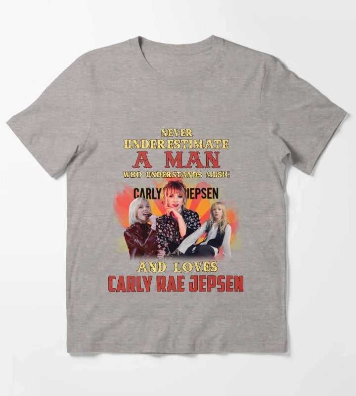 Never Underestimate A Man Who Loves Carly T-Shirt Heather Grey