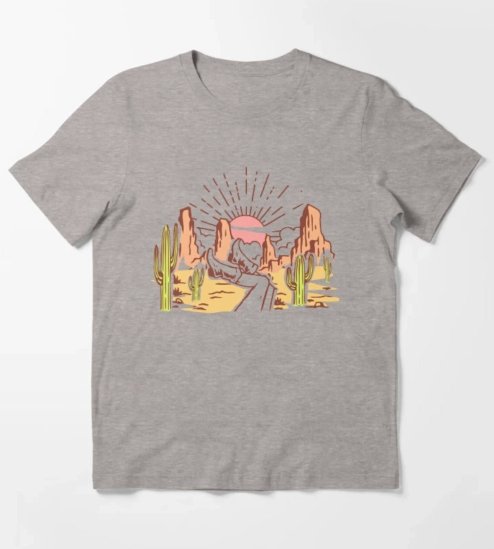 New Cowgirl In Town T-Shirt Heather Grey