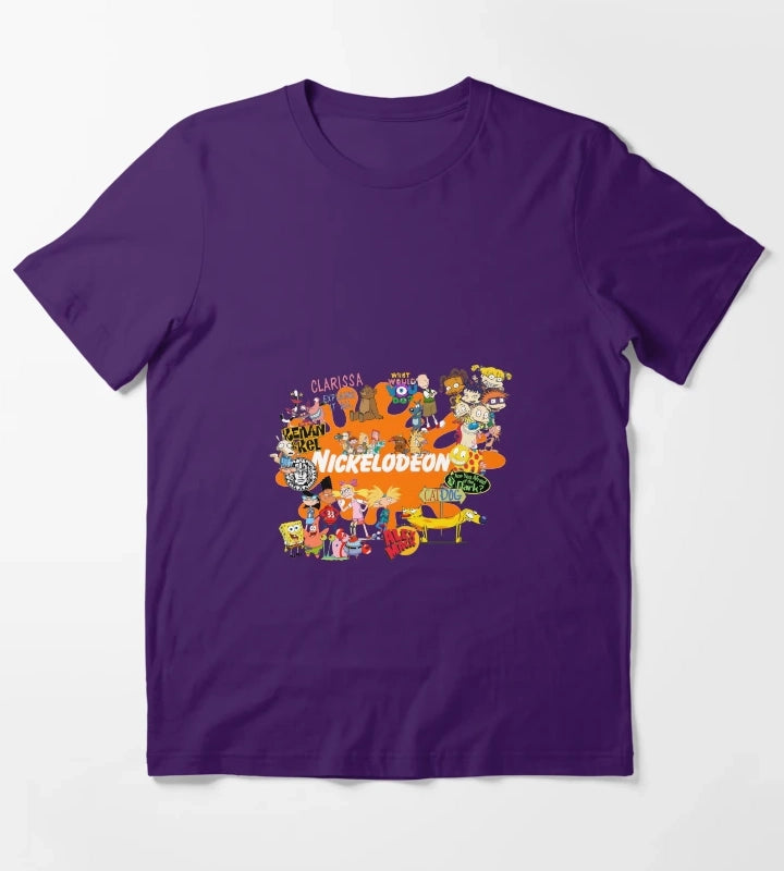 Nickelodeon 1990s kids cartoon TV programme mashup T-Shirt Purple