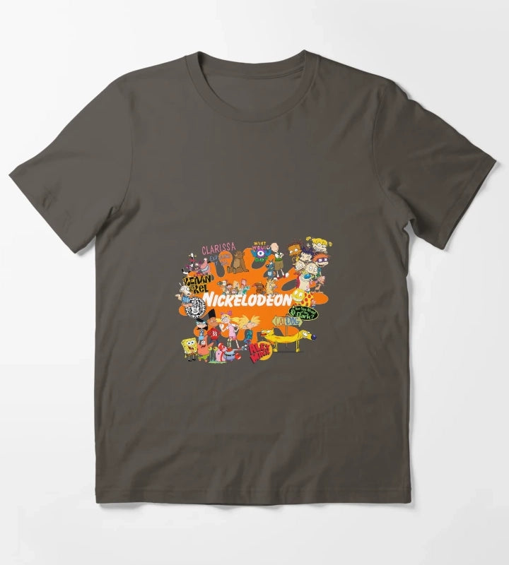 Nickelodeon 1990s kids cartoon TV programme mashup T-Shirt Dark Grey