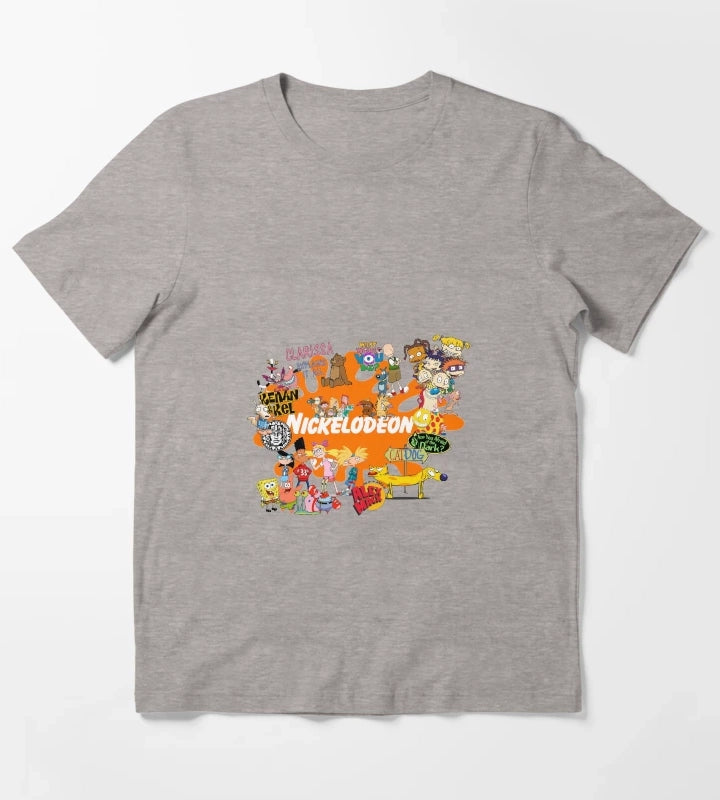 Nickelodeon 1990s kids cartoon TV programme mashup T-Shirt Heather Grey