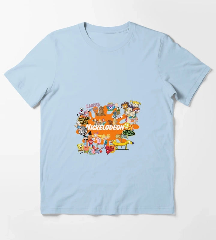 Nickelodeon 1990s kids cartoon TV programme mashup T-Shirt Sky Blue