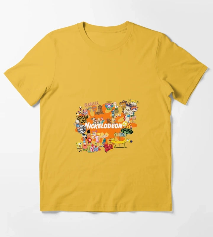 Nickelodeon 1990s kids cartoon TV programme mashup T-Shirt Yellow