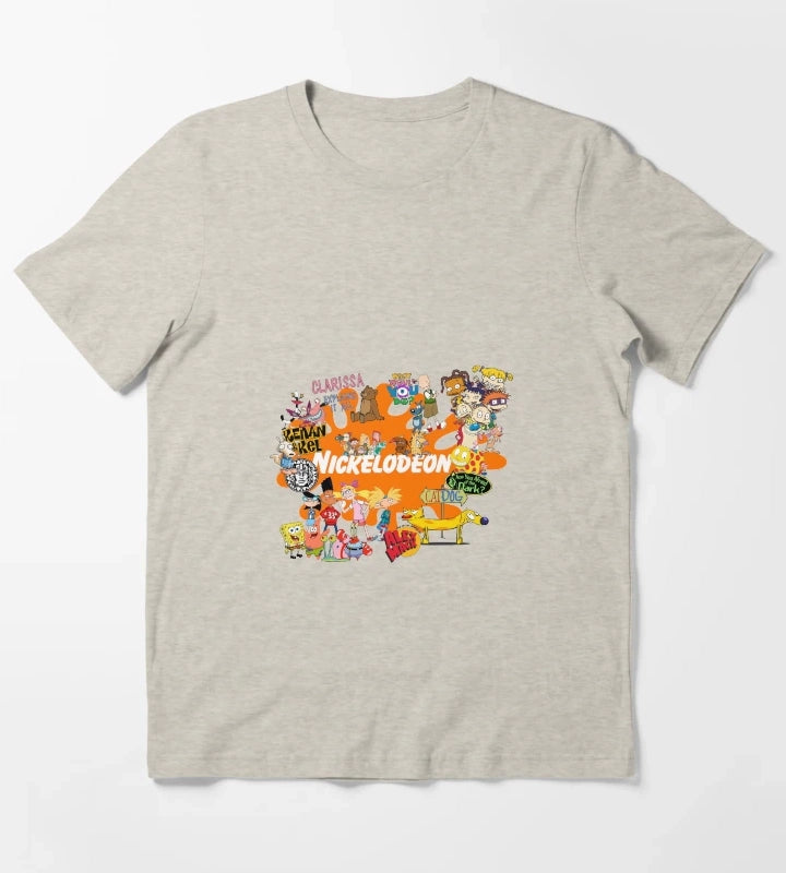 Nickelodeon 1990s kids cartoon TV programme mashup T-Shirt Cream