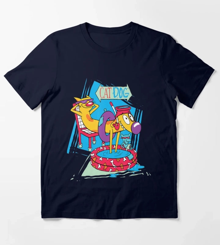 Nickelodeon Catdog Kiddie Pool Chilling T-Shirt Navy