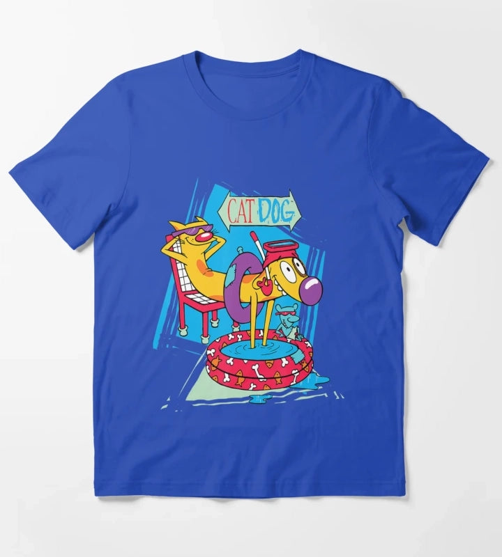 Nickelodeon Catdog Kiddie Pool Chilling T-Shirt Blue