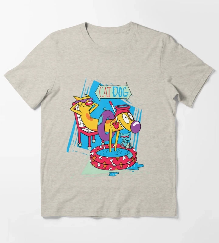 Nickelodeon Catdog Kiddie Pool Chilling T-Shirt Cream