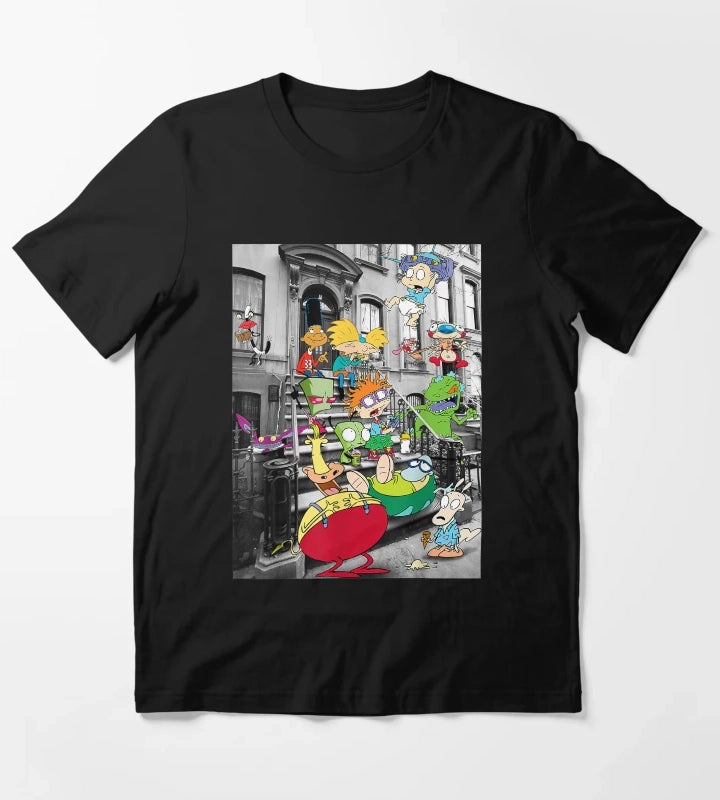 Nickelodeon Classic Nicktoons Hanging On Stoop T-Shirt
