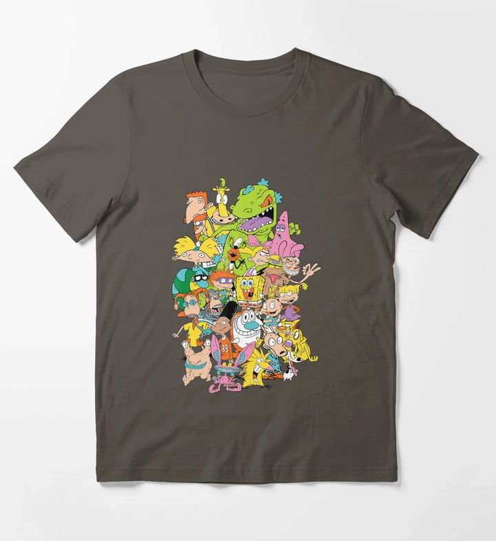 Nickelodeon Complete Nick 90S Throwback Character T-Shirt Dark Grey