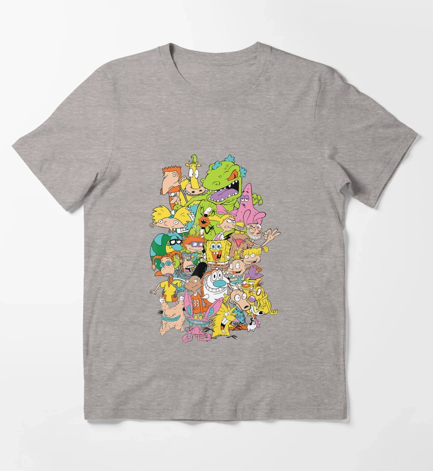 Nickelodeon Complete Nick 90S Throwback Character T-Shirt Heather Grey