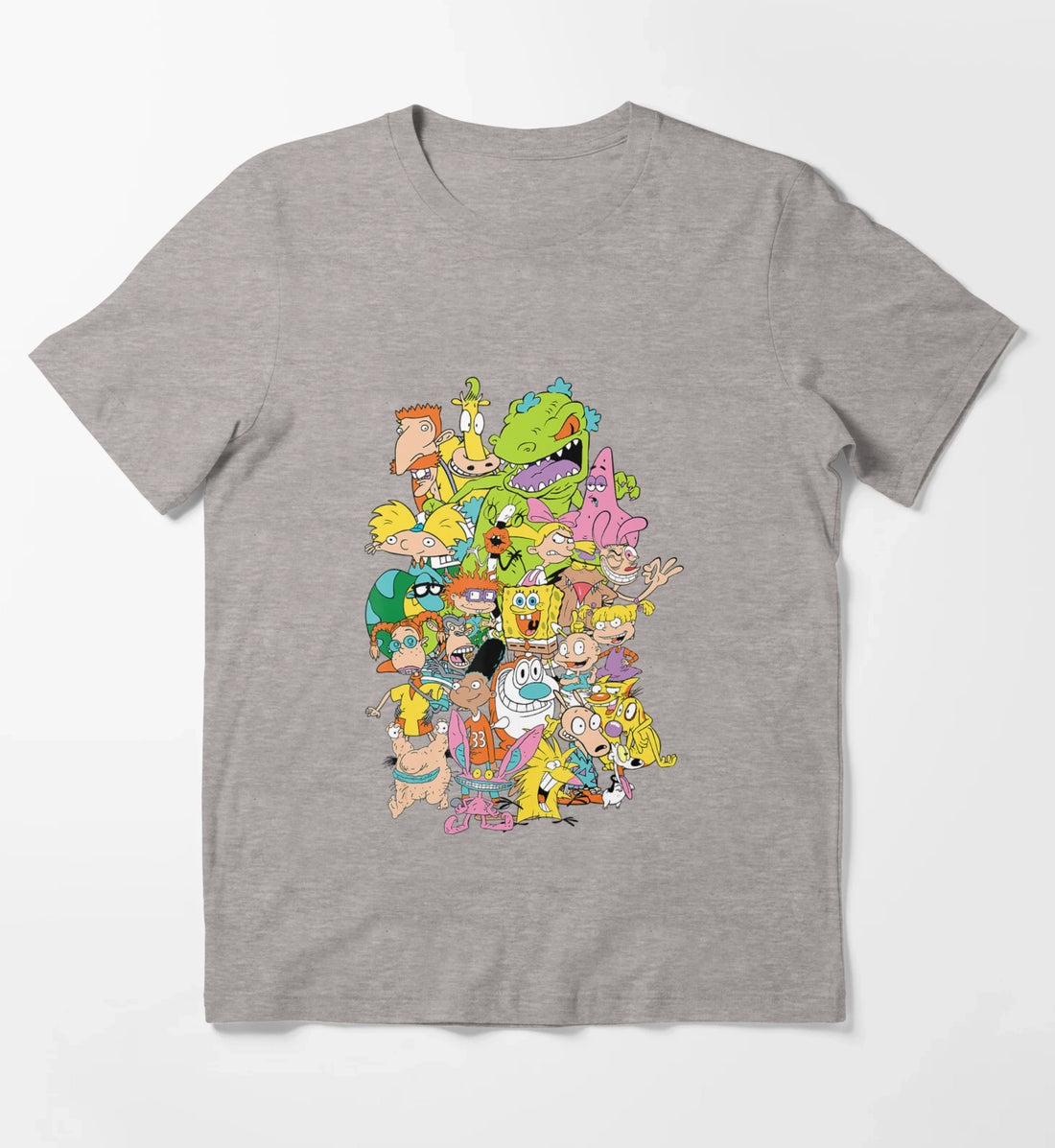 Nickelodeon Complete Nick 90S Throwback Character T-Shirt Heather Grey