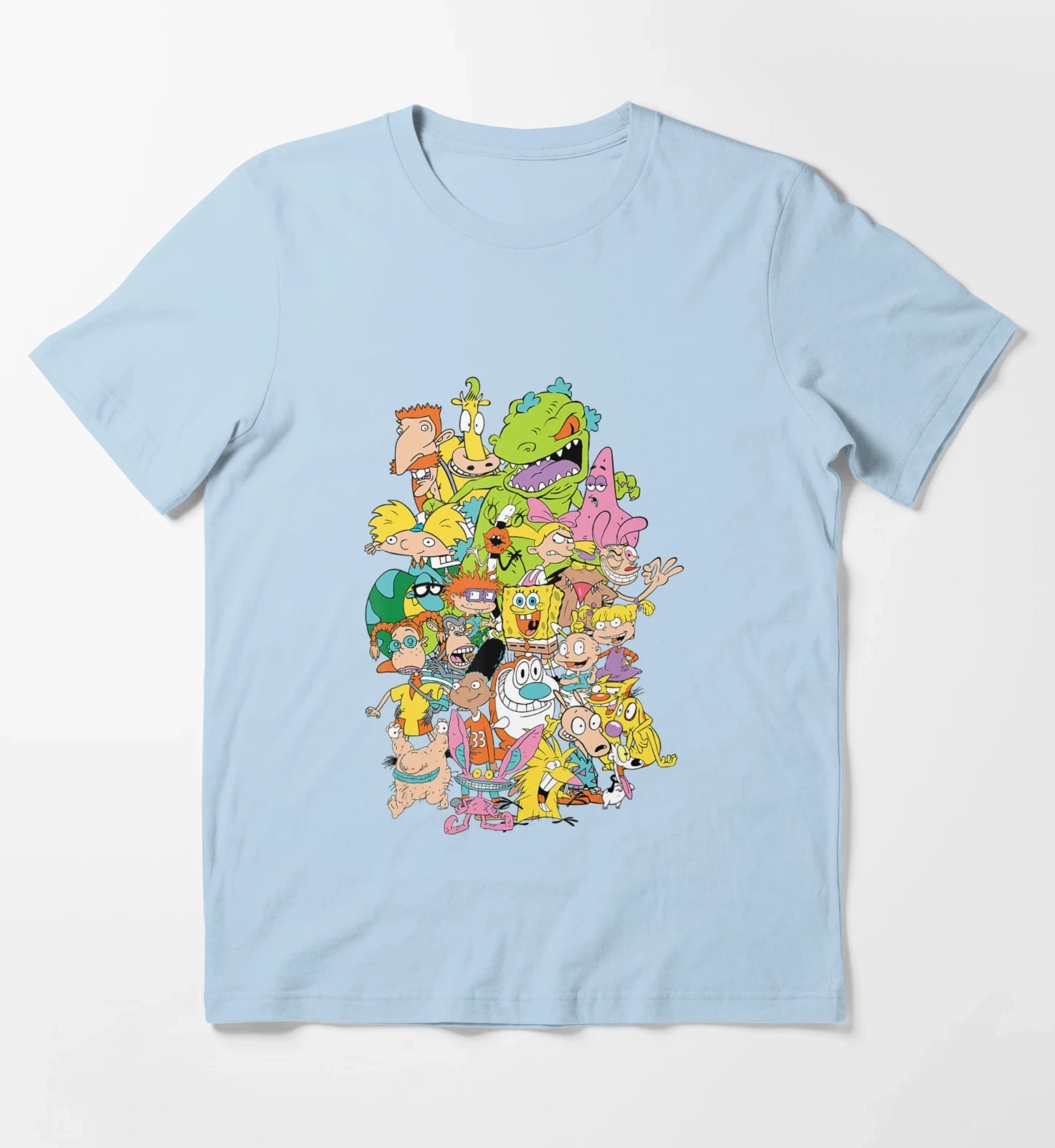 Nickelodeon Complete Nick 90S Throwback Character T-Shirt Sky Blue