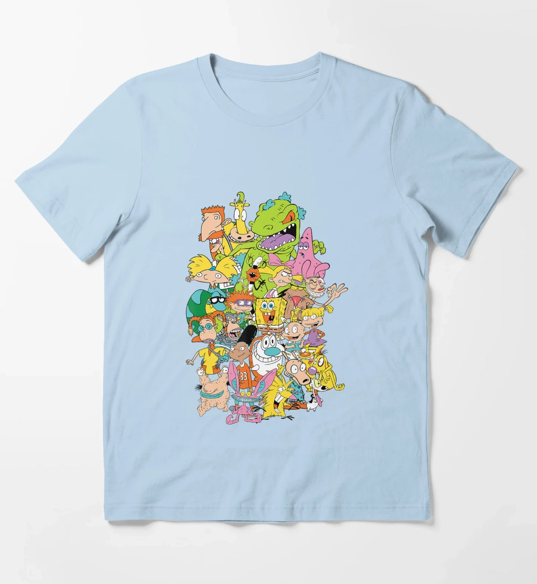 Nickelodeon Complete Nick 90S Throwback Character T-Shirt Sky Blue