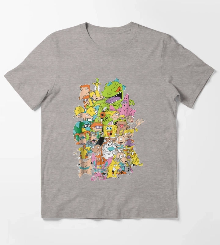 Nickelodeon Complete Nick 90s Throwback Character Classic TShirt T-Shirt Heather Grey
