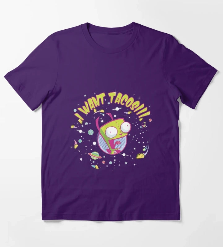 Nickelodeon Invader Zim GIR Wants Tacos T-Shirt Purple