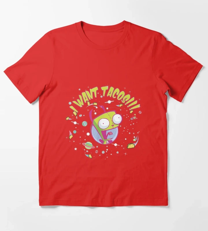 Nickelodeon Invader Zim GIR Wants Tacos T-Shirt Red