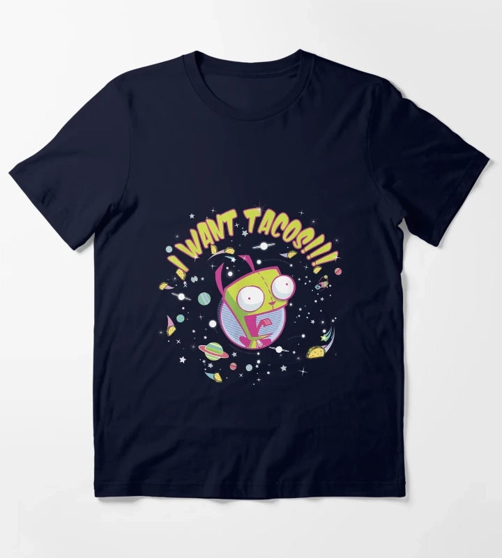 Nickelodeon Invader Zim GIR Wants Tacos T-Shirt Navy
