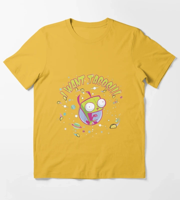 Nickelodeon Invader Zim GIR Wants Tacos T-Shirt Yellow