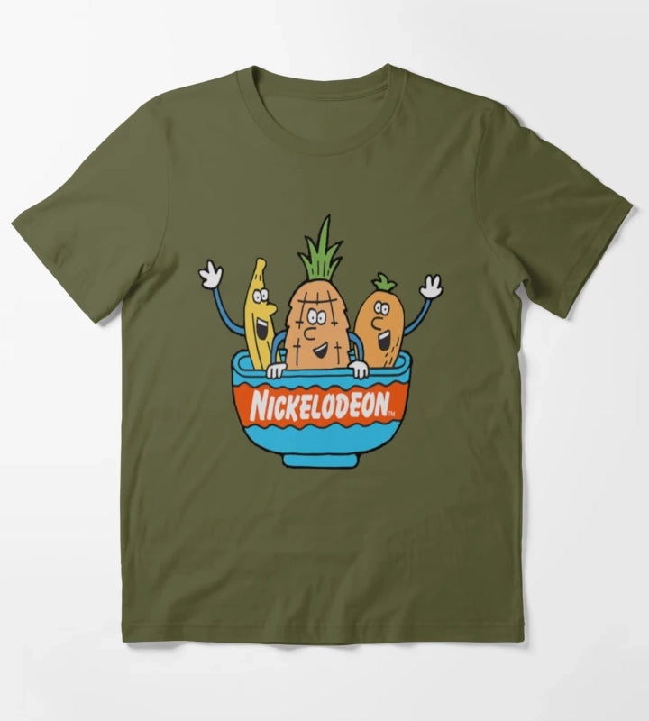 Nickelodeon Orange You Glad Fruits T-Shirt Olive Green