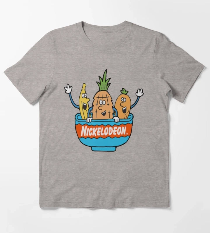 Nickelodeon Orange You Glad Fruits T-Shirt Heather Grey