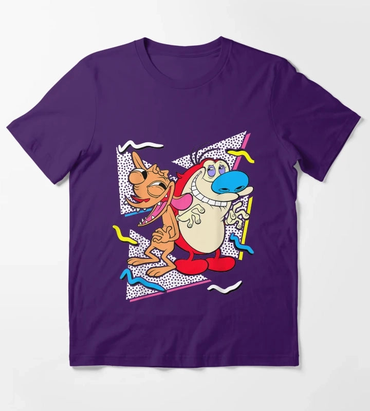 Nickelodeon Ren And Stimpy T-Shirt Purple