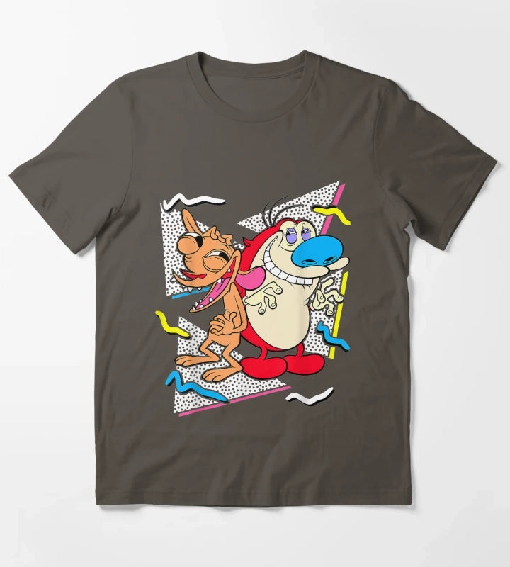 Nickelodeon Ren And Stimpy T-Shirt Dark Grey