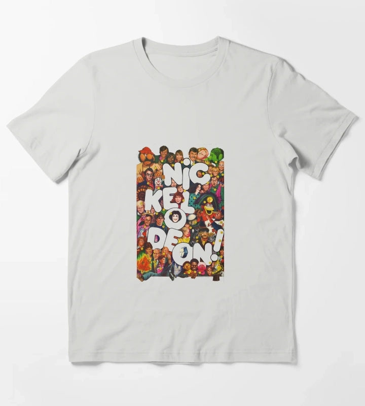 Nickelodeon Retro 80s Collage T-Shirt Light Grey