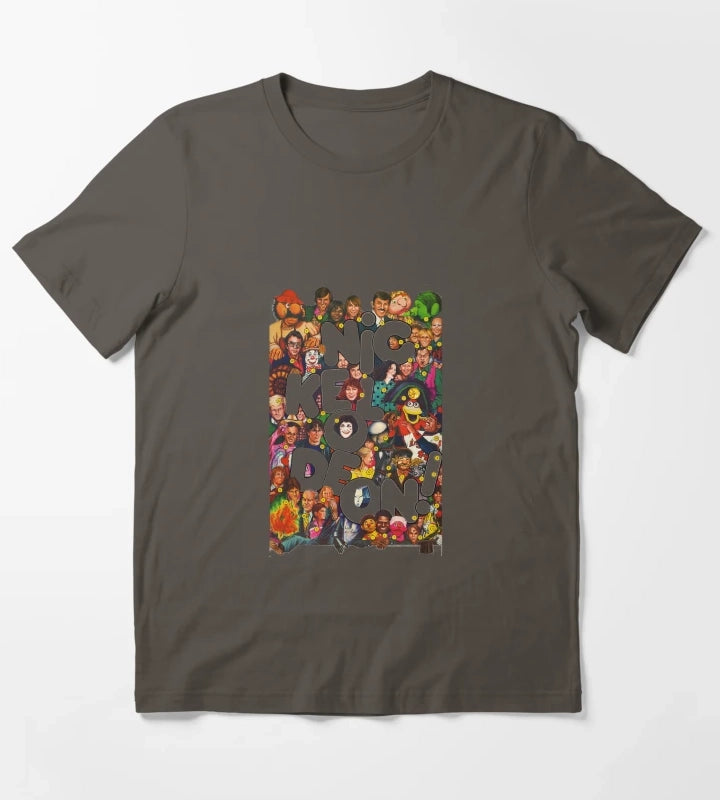 Nickelodeon Retro 80s Collage T-Shirt Dark Grey