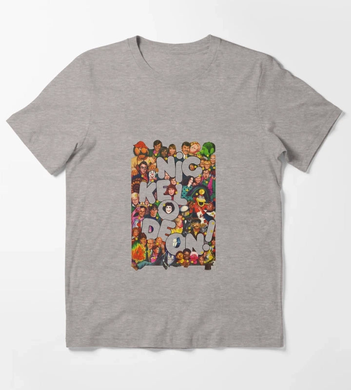 Nickelodeon Retro 80s Collage T-Shirt Heather Grey