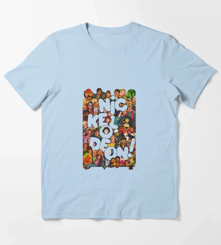 Nickelodeon Retro 80s Collage T-Shirt Sky Blue