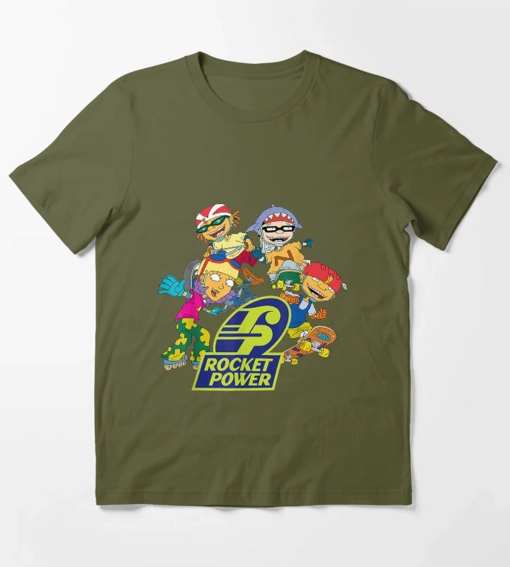 Nickelodeon Rocket Power Character T-Shirt Olive Green