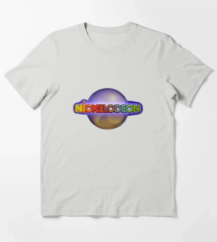 Nickelodeon Silver Ball Retro 80s T-Shirt Light Grey