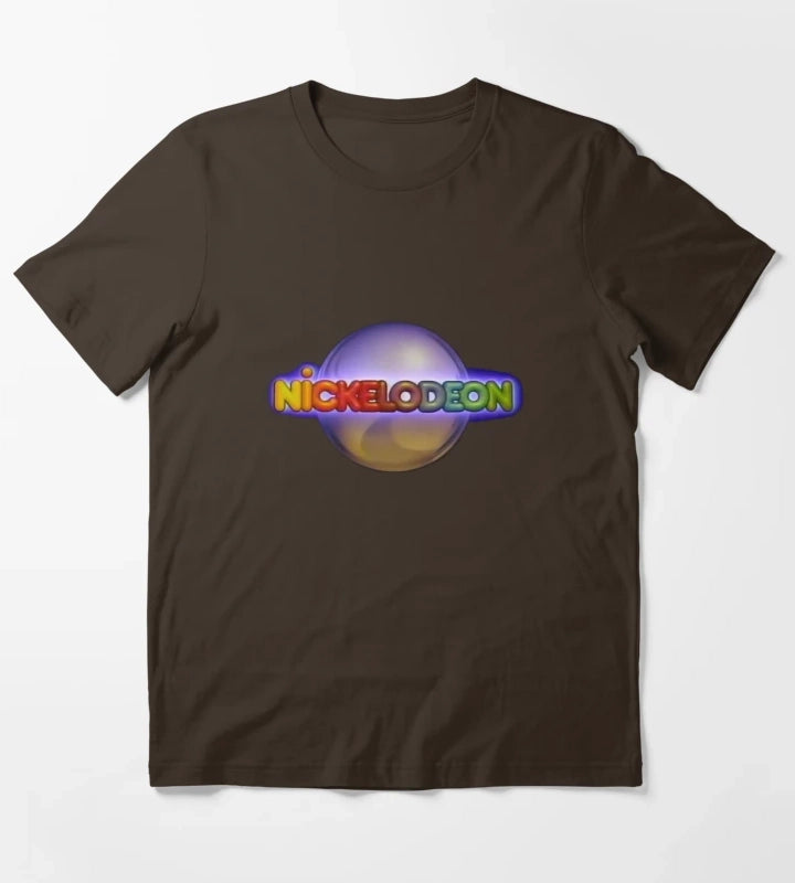 Nickelodeon Silver Ball Retro 80s T-Shirt Brown