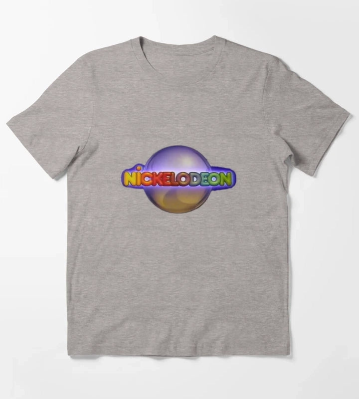 Nickelodeon Silver Ball Retro 80s T-Shirt Heather Grey