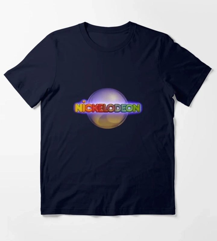 Nickelodeon Silver Ball Retro 80s T-Shirt Navy