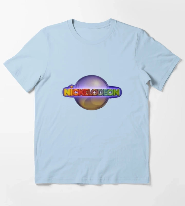 Nickelodeon Silver Ball Retro 80s T-Shirt Sky Blue