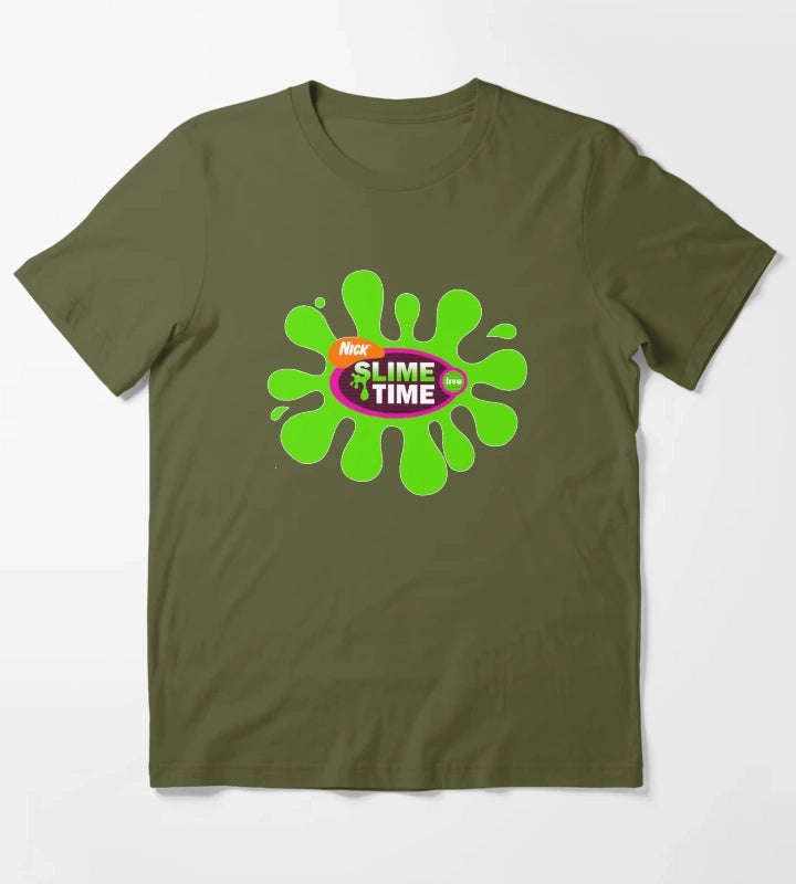 Nickelodeon Slime Time Live 2002 2003 T-Shirt Olive Green