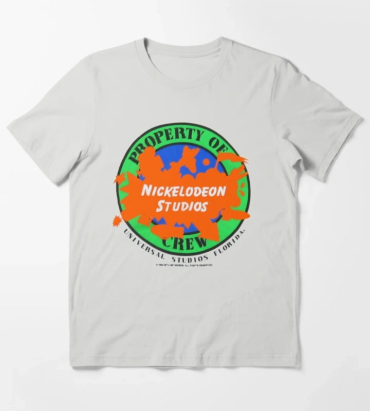 Nickelodeon Studios Property Of Crew Shirt Embossed Look T-Shirt Light Grey