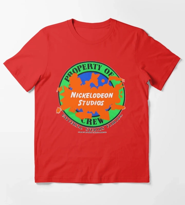Nickelodeon Studios Property Of Crew Shirt Embossed Look T-Shirt Red