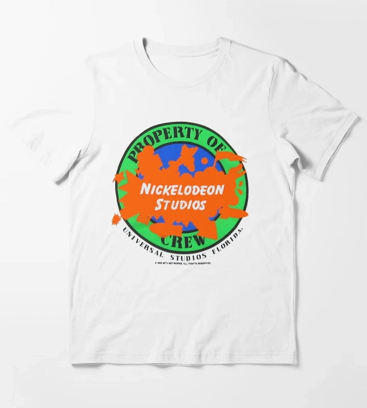 Nickelodeon Studios Property Of Crew Shirt Embossed Look T-Shirt White