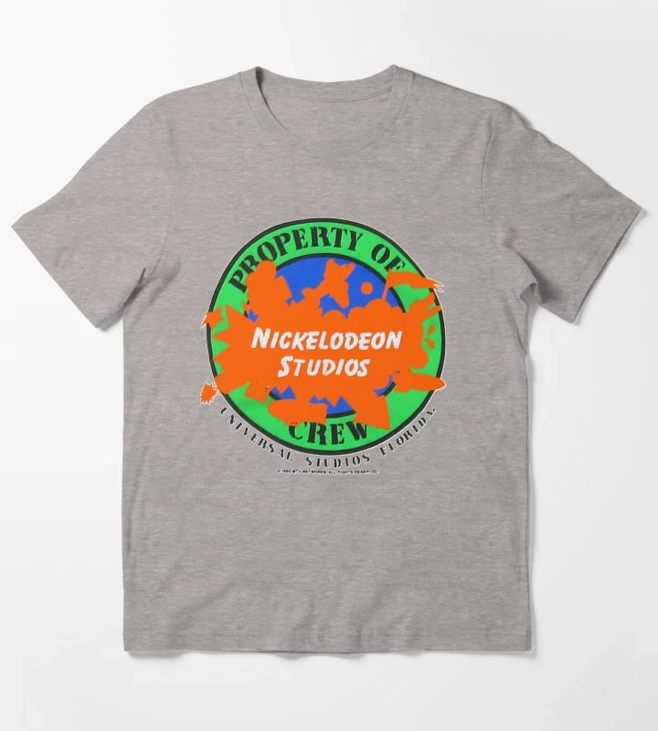 Nickelodeon Studios Property Of Crew Shirt Embossed Look T-Shirt Heather Grey