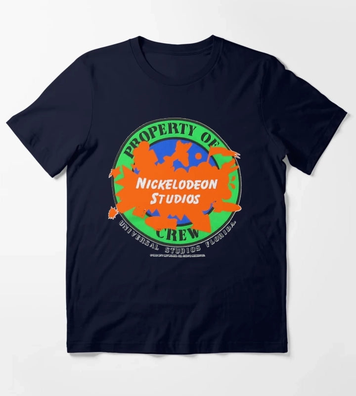 Nickelodeon Studios Property Of Crew Shirt Embossed Look T-Shirt Navy