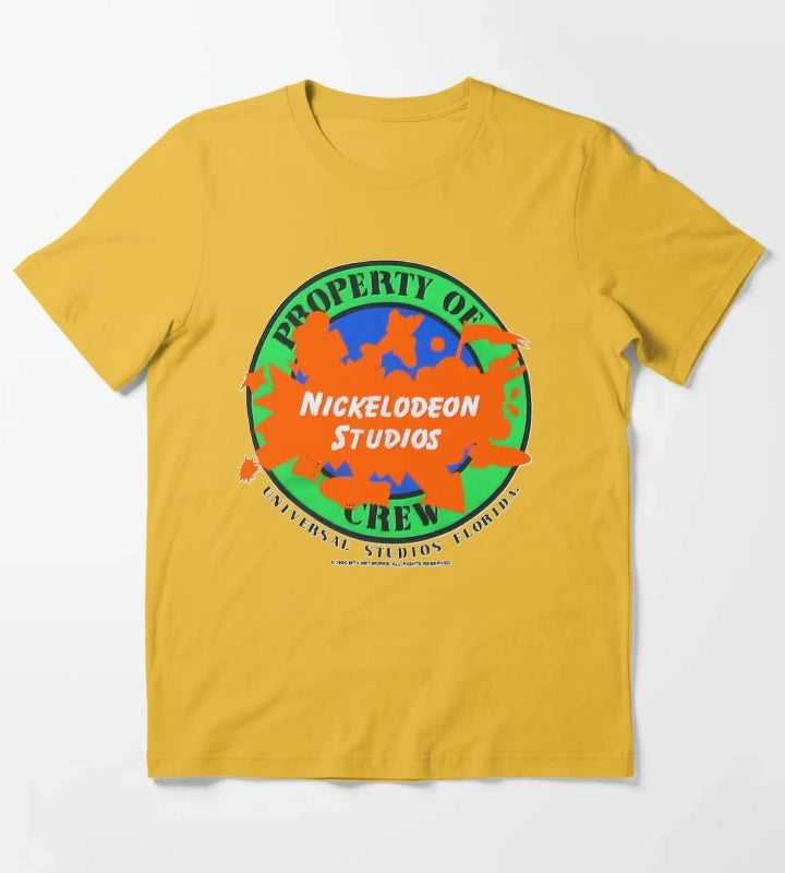 Nickelodeon Studios Property Of Crew Shirt Embossed Look T-Shirt Yellow