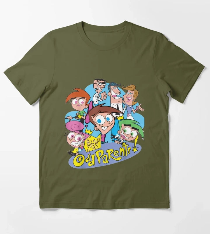 Nickelodeon The Fairly Oddparents Cast T-Shirt Olive Green