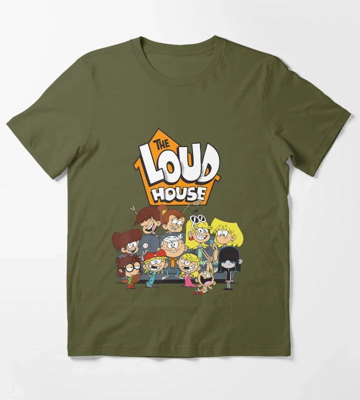 Nickelodeon The Loud House Character T-Shirt Olive Green